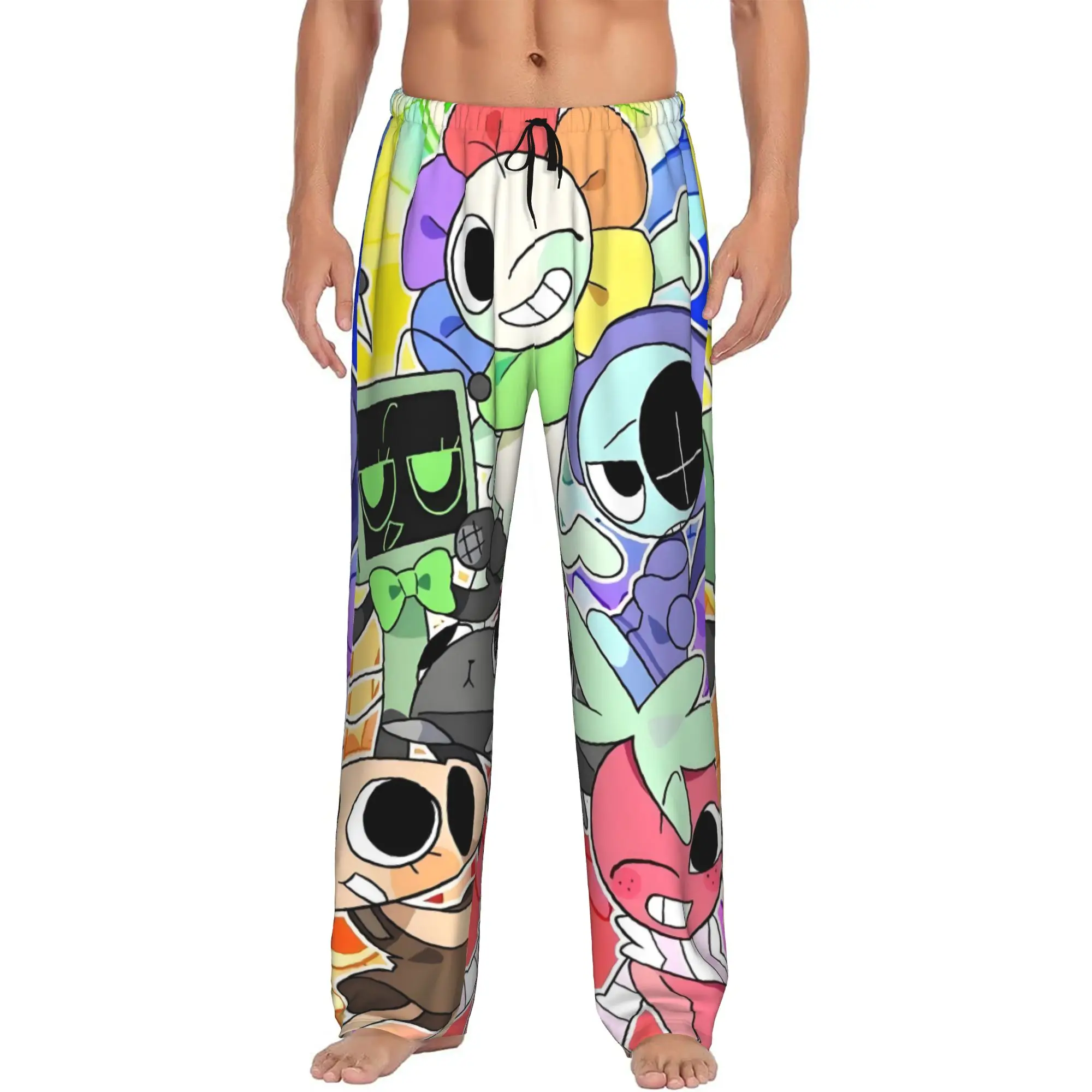 Custom Print Men's Dandys World Pebble Pajama Pants Game Anime Sleepwear Sleep Lounge Bottoms with Pockets