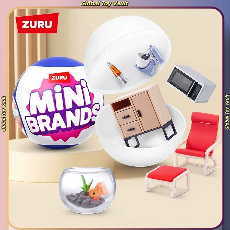 Zuru Mini Brands Mini Home Surprise Ball Miniature Furniture Blind Box Collectible Accessories Dollhouse Decoration Toy Gift