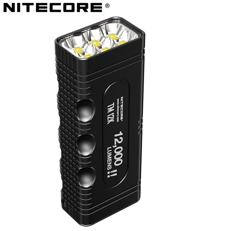 NITECORE TM12K 12000 Lumens Tactical Flashlight USB-C Rechargeable Built-in 21700 Li-ion Battery