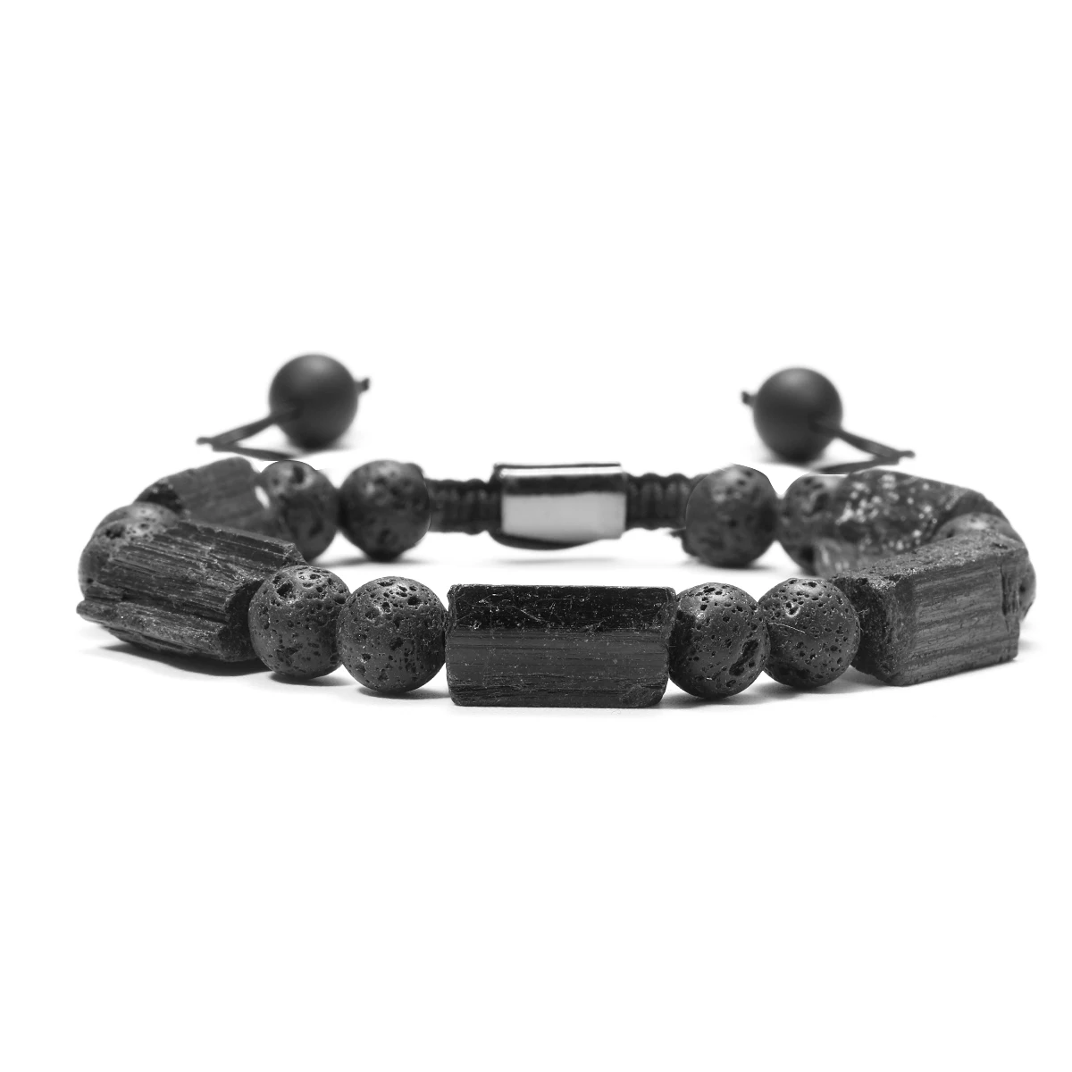 سوار التورمالين الأسود الطبيعي للرجال أساور حماية مصنوعة يدويًا سوار طاقة شفاء التوازن #6