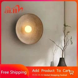 Lámpara LED de pared nórdica, candelabro redondo de resina para dormitorio, sala de estar, comedor, estudio, pasillo, iluminación interior, accesorio de decoración minimalista