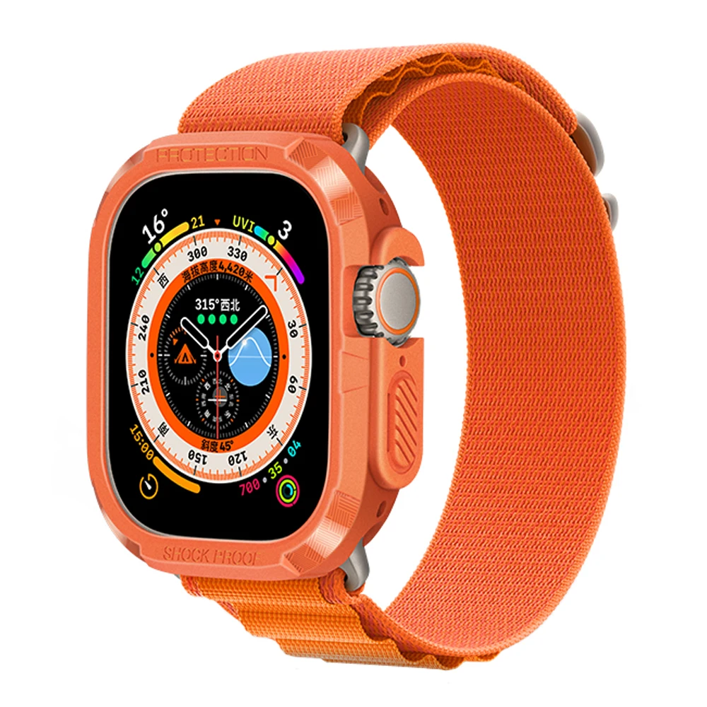 Anti-fall case for Apple Watch cover ultra 8 7 6 5 4 3 iwatch 49mm 44mm 40mm 41mm 45mm Tpu Shockproof Protective shell