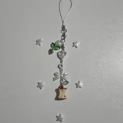 Handmade Apple Core Trinket Phone Charm Keychain aesthetic Y2K