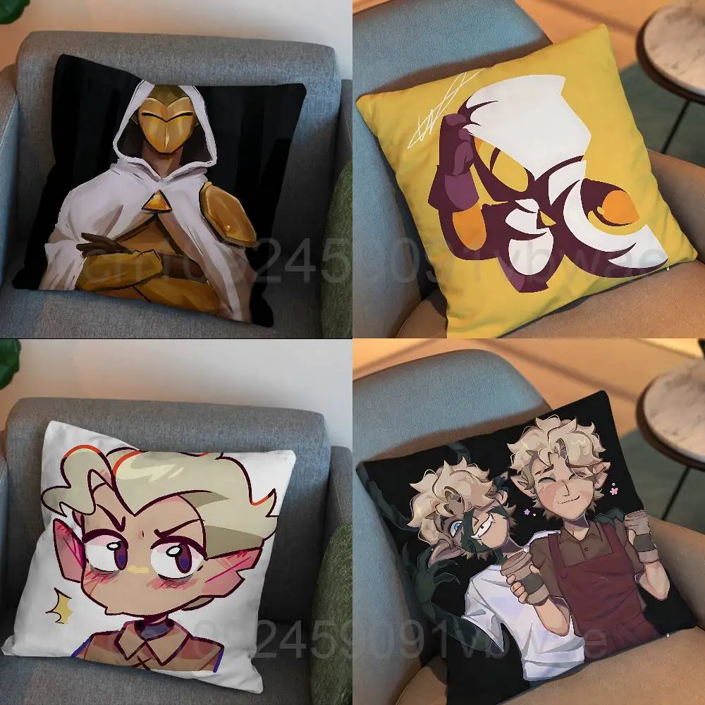 

Grimwalker Hunter cool The Owl House Pillow Case Square Double-Sided Printing Short Plush Sofa Cushion Cover Bedroom Bedside