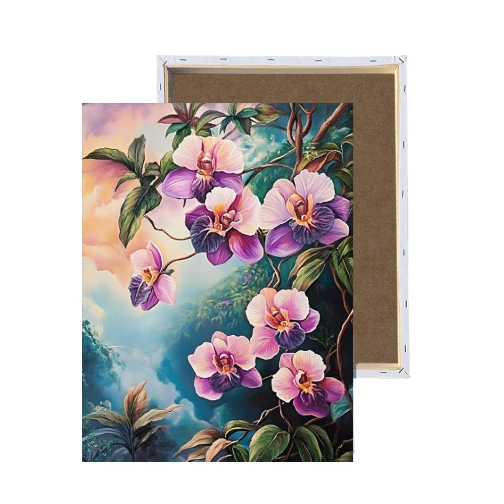 

Phalaenopsis Diamond Painting With Frame Full Square&Round Flowers 5d DIY Diamond Embroidery Decoration Home Art Kit