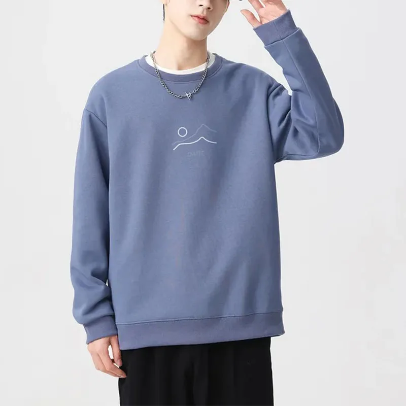 

Men's Spring Simple Fashion Pattern Outdoor Casual Versatile Round Neck Sweatshirt