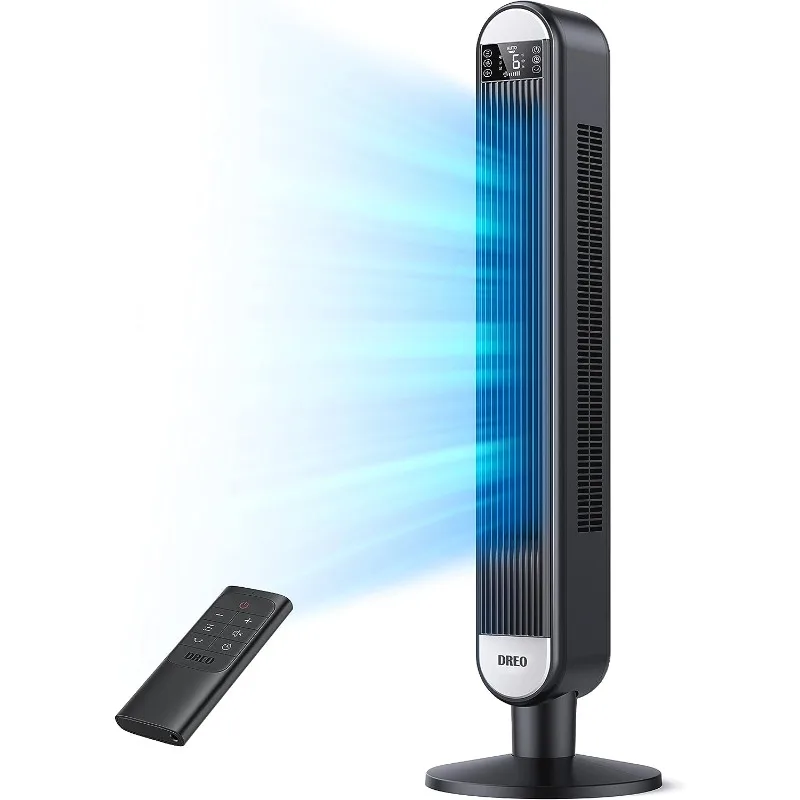 

Dreo Tower Fan with Remote, 90° Oscillating Bladeless Fan, 42 Inch, Quiet with 6 Speeds, Large LED Display, Touchpad, 12H Timer