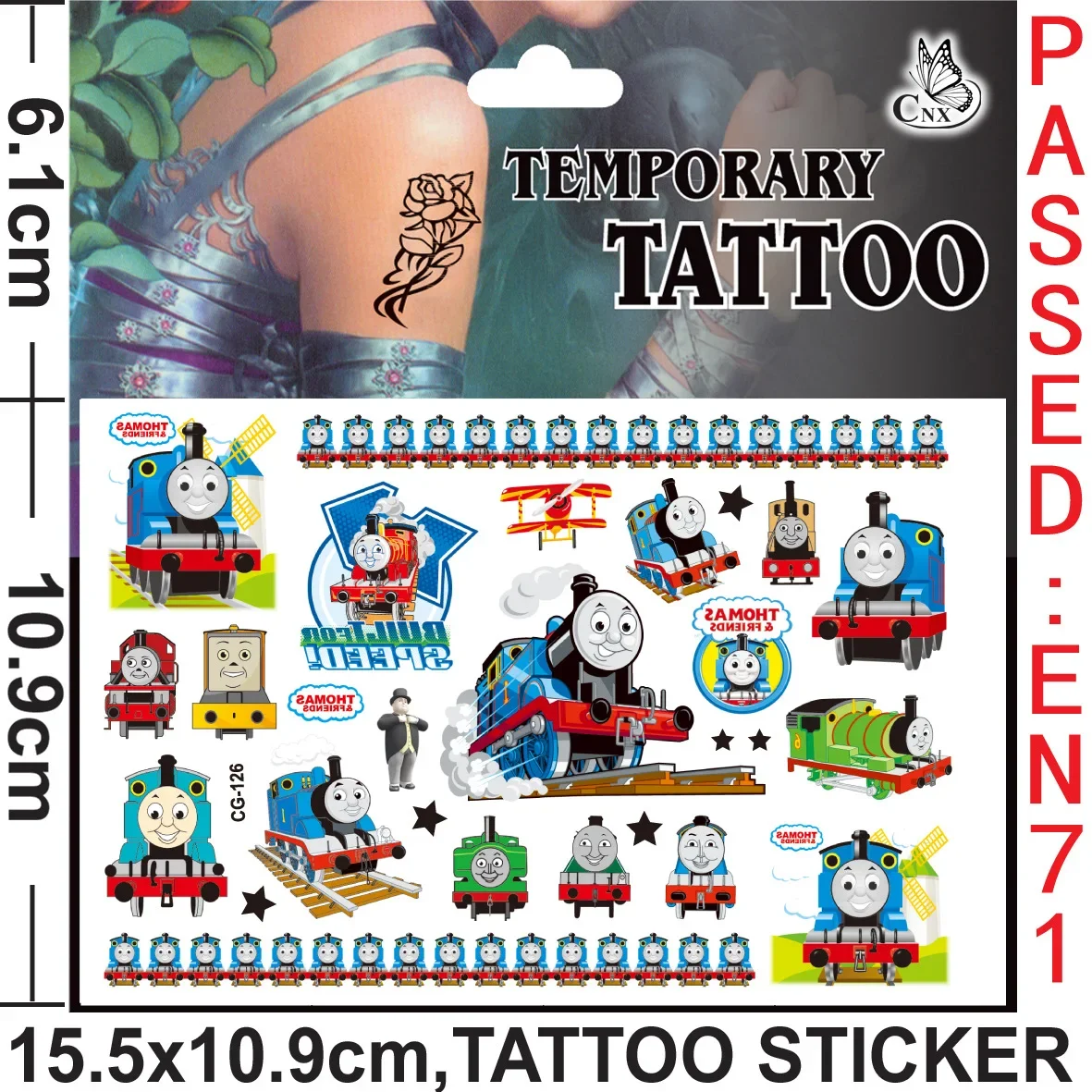 Cute Thomas and Friends Temporary Tattoo Train Stickers Baby Shower Body Makeup Sticker Tattoos Mermaid Party Toys for Children