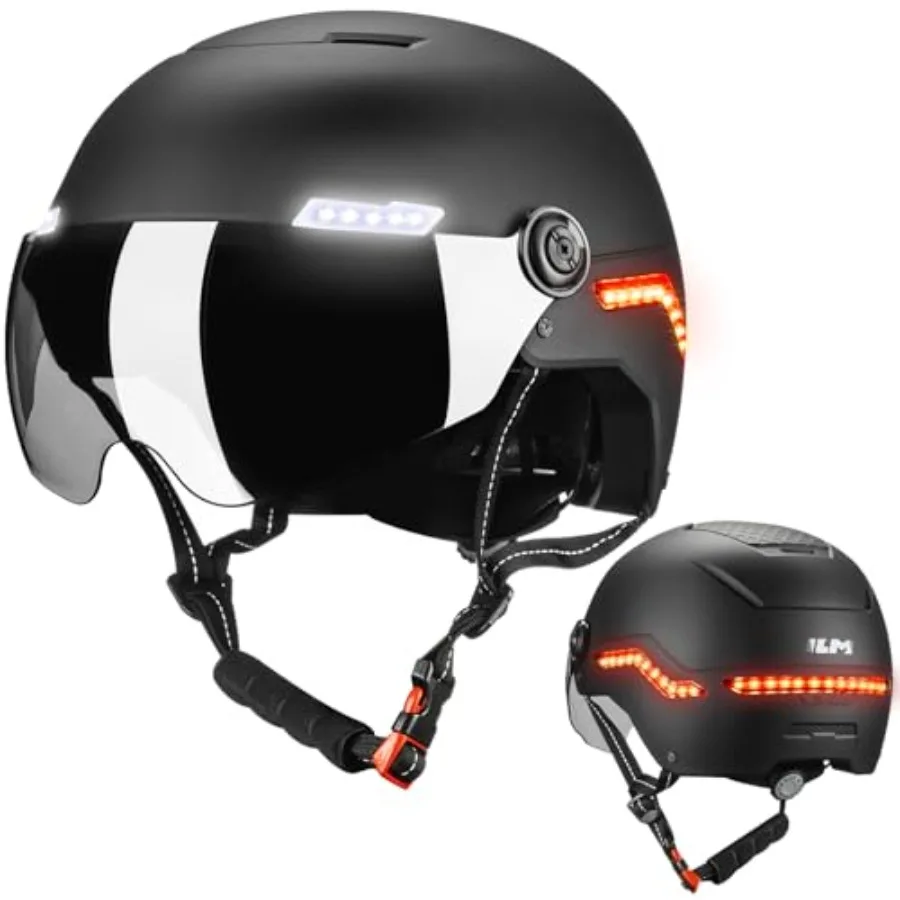 

Smart Adult Bike Helmet Front Side Rear LED Light Automatic G-Sensor Turn Signal and Brake Warning Road Cycling Model MB101L