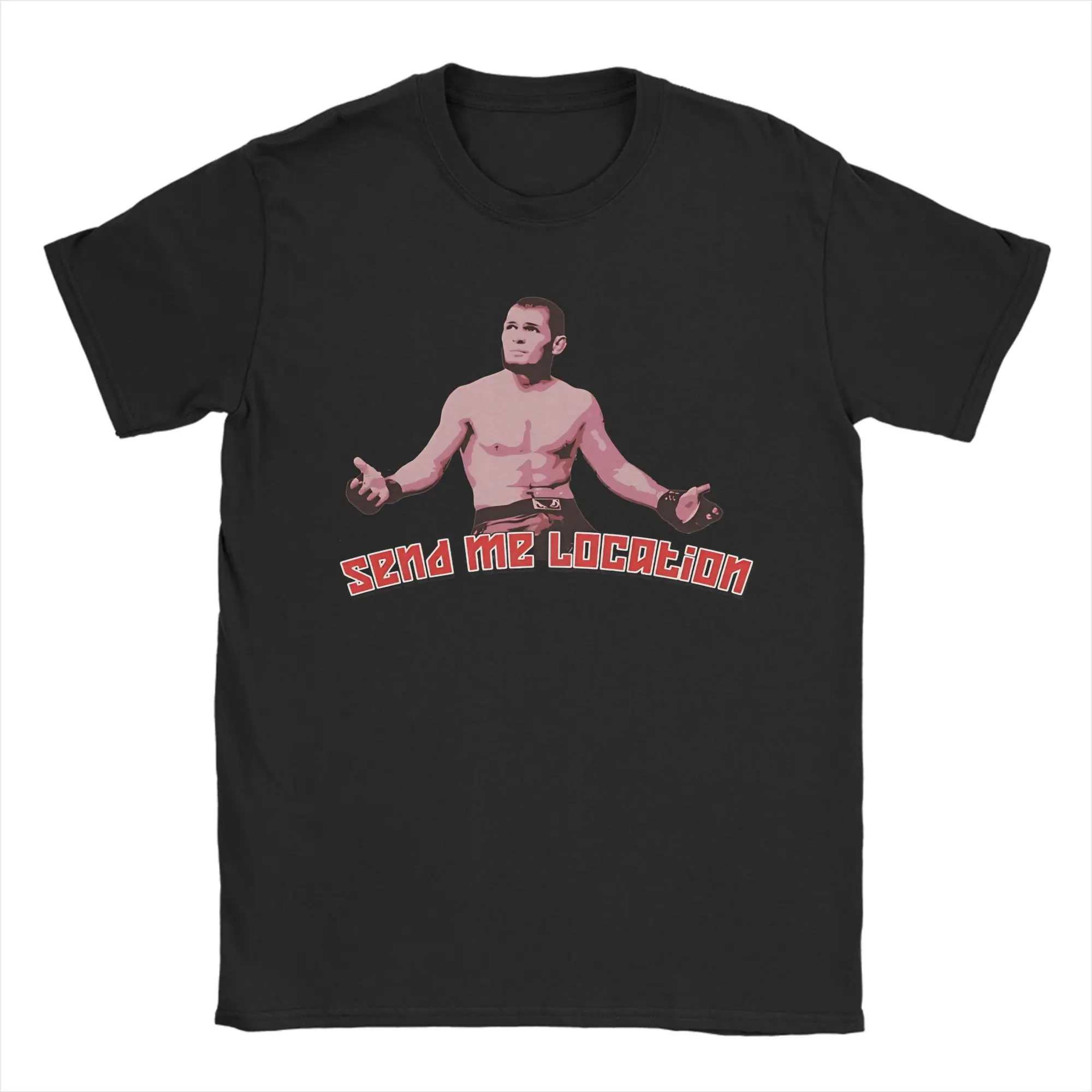 

Khabib Send Me Location Graphic T Shirt for Men Women 100% Cotton Tee Shirt Clothes
