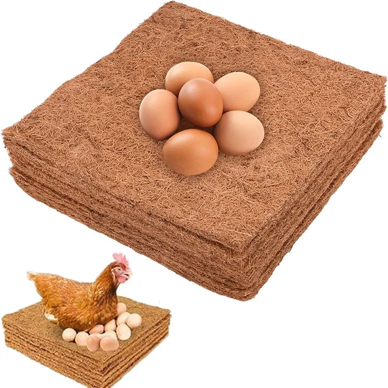 Almohadillas anidadas para pollos de fibra de coco respetuosas con el medio ambiente, alfombrillas reutilizables para ropa de cama de gallinas para poner huevos, almohadillas anidadas duraderas para gallinero de aves de corral