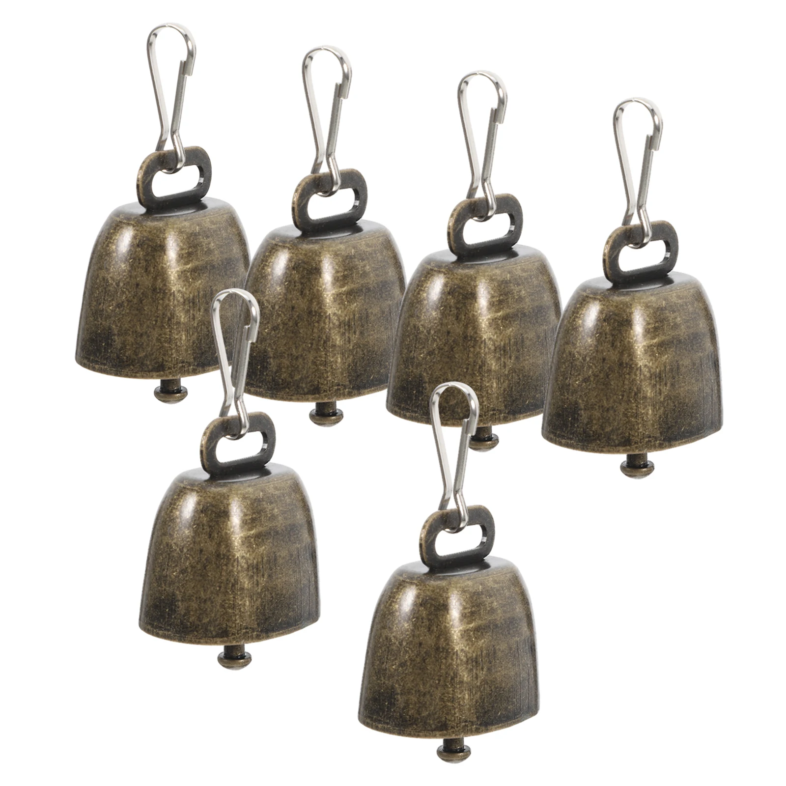 

6Pcs Metal Cowbells Iron Loud Bells Small Sheep Horse Grazing Bells for Farm Pet Collar Jewelry Crafting Accessories