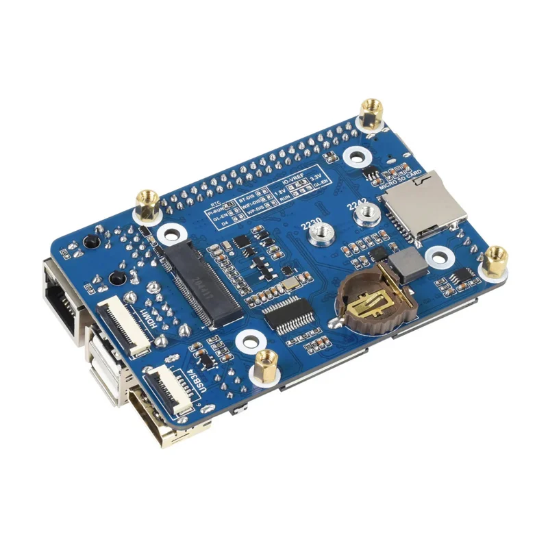 Waveshare Mini-Basiskaart (B) Voor Raspberry Pi Rekenmodule Cm4, Ingebouwde Connector: Csi/Dsi/Rtc/Fan/Usb/Rj45 Gigabit Ethernet