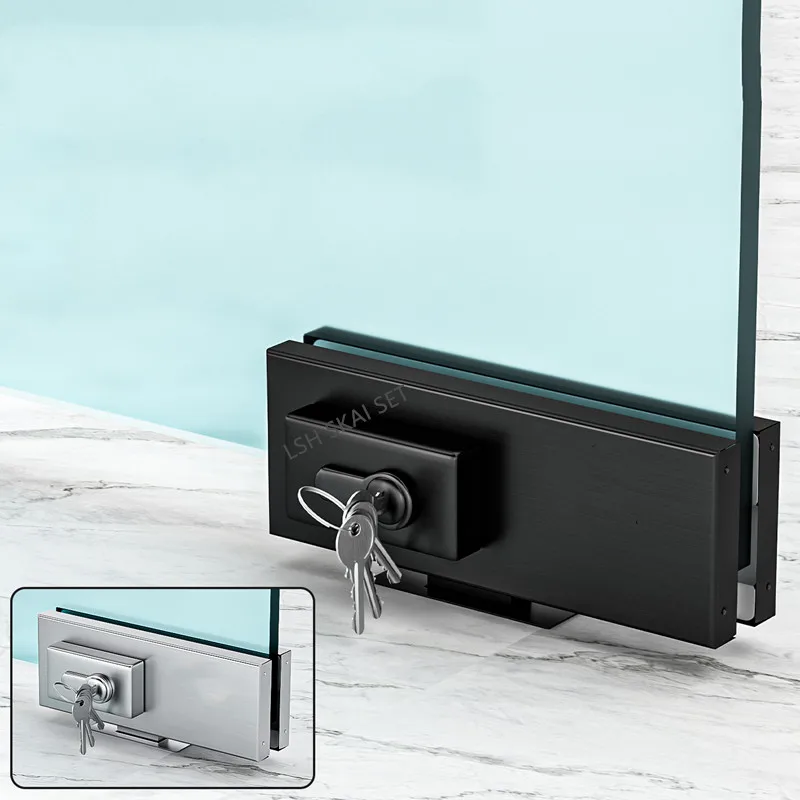 

Frameless Glass Door Lock Stainless Steel Glass Door Floor Lock Spring Door Lock for Shops and Offices Glass Latch