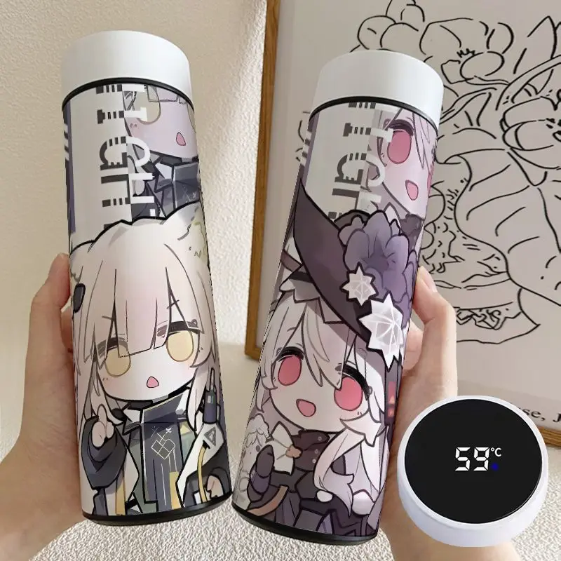 Anime Arknights Lee Kal'tsit Cosplay 500ML Temperature Display Thermos Cup Stainless Steel Coffee Mug Thermos Birthday Gift