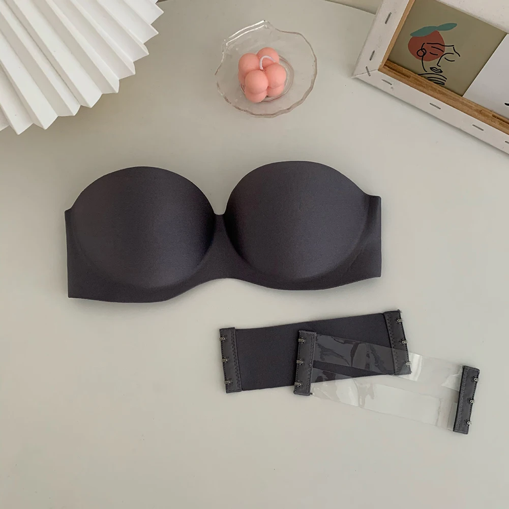 Women Sexy Strapless Bra Wireless Female Tube Top Solid Push Up Thin Bras Underwear Convertible Straps Ladies Lingerie Bras