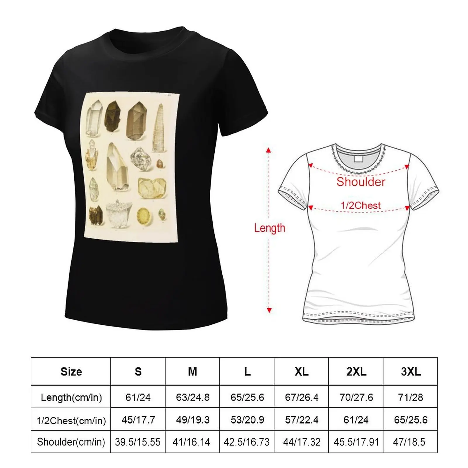 Quartz Minerals T-Shirt Short sleeve tee kawaii clothes oversized female t-shirt dress for Women sexy