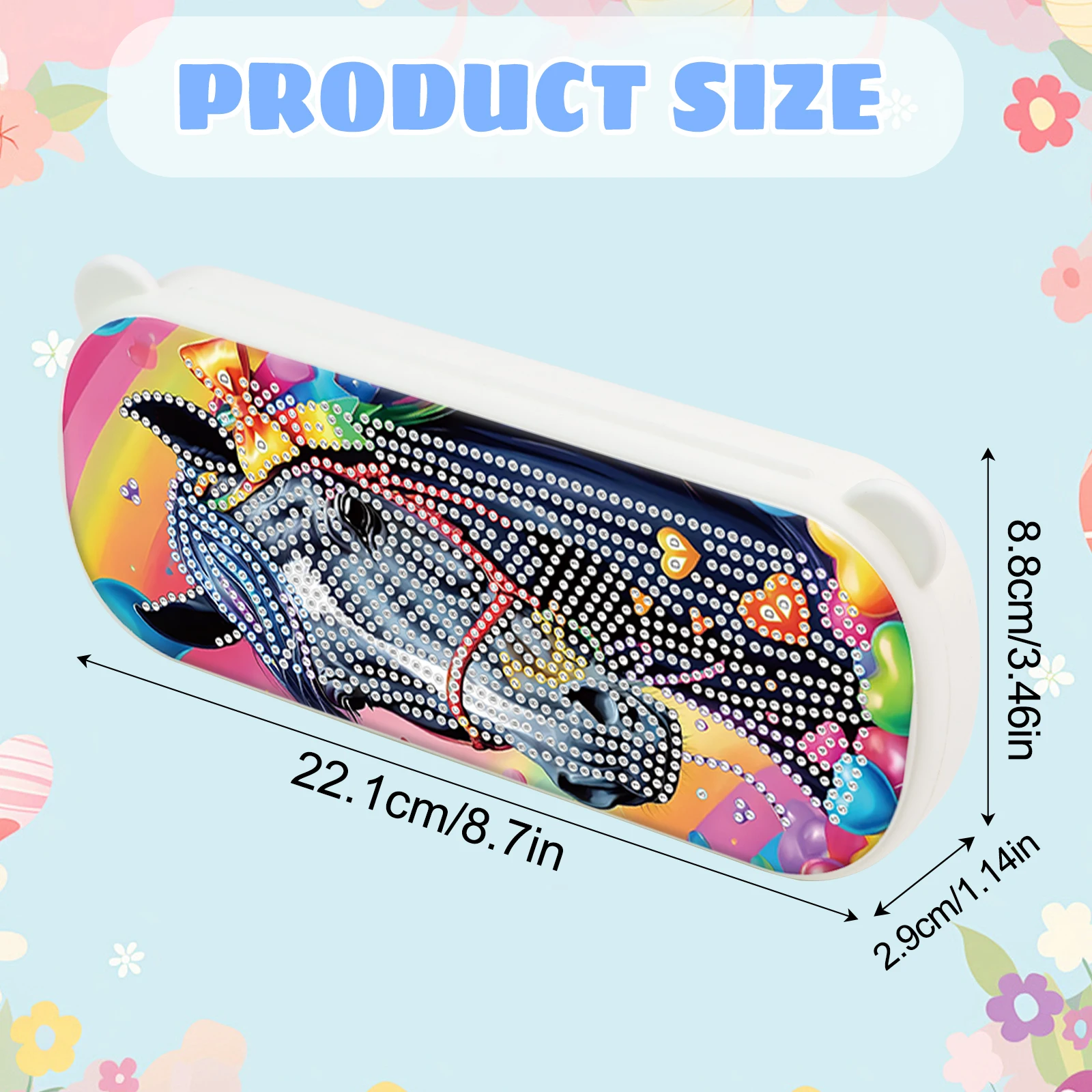 Diamond Art Painting pencil box Kits for Adults,DIY dark horse Diamond Art pencil box Case Storage Organizer for Stationery gift view 3