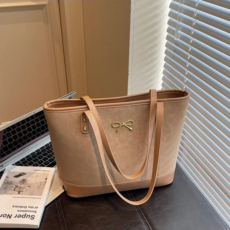 

Высококачественная женская классическая парижская кожаная большая сумка, модная элегантная женская повседневная винтажная простая сумка через плечо