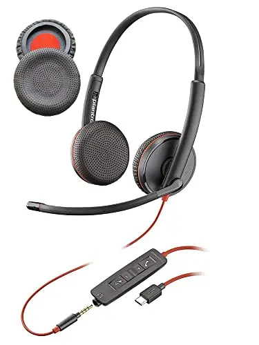 

V-MOTA амбушюры совместимые с Plantronics Blackwire 3215,3225 USB 209747-101 Headse,BW3225 BW3215(1 пара) (кожаные коричневые)