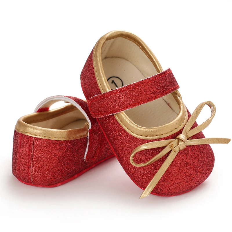 Baby Spring And Autumn Style Lovely Bow Solid Color Soft Sole Princess Shoes 0-18 Months Newborn Baby Casual Walking Shoes