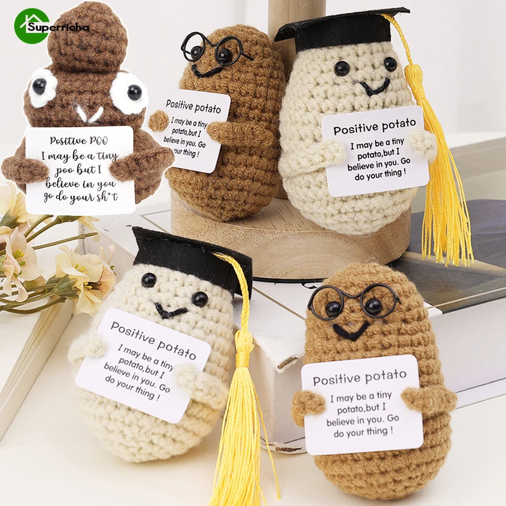 Home Decor Emoji - 1pcs Hand Knit Doll Positive Energy