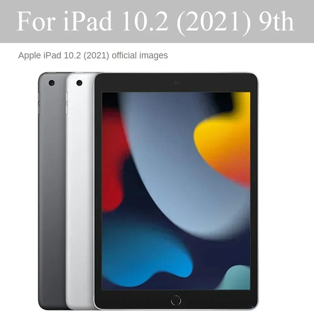 Casing untuk Apple iPad 10.2 "2021 9 penutup Flip Tablet Case kulit pintar tidur Bangun cangkang PC dudukan belakang untuk A2602 A2604 A2603
