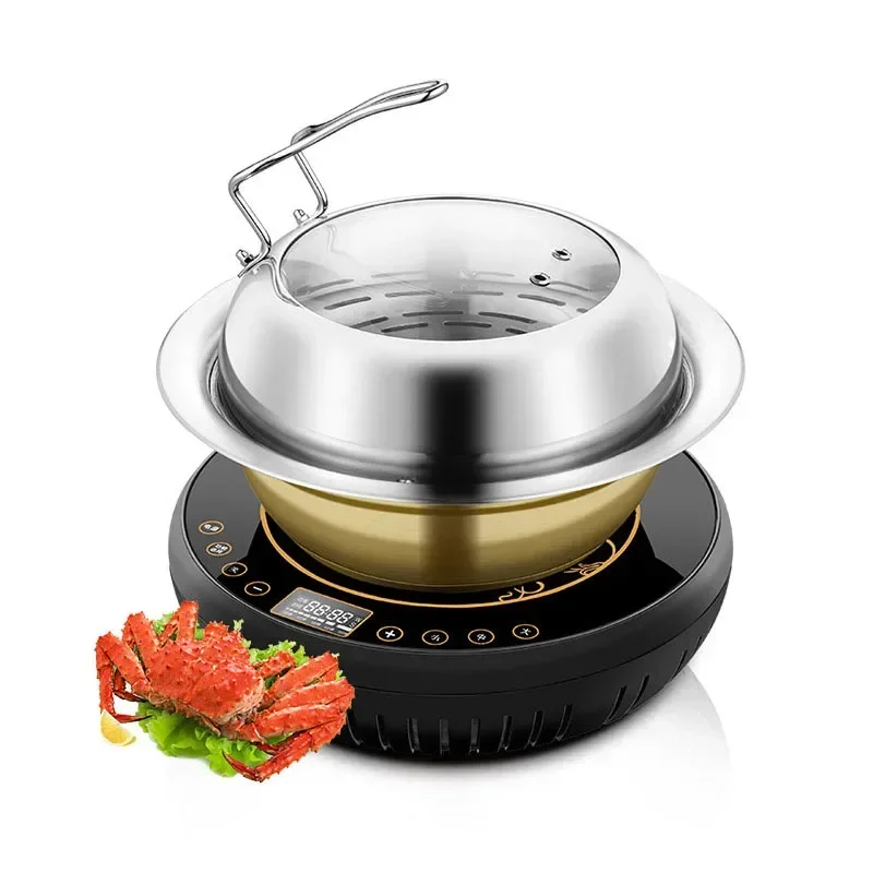 المنزلية 220 فولت متعددة الوظائف البخار المأكولات البحرية وعاء المنزلية البخار إناء/ قدر سعة كبيرة المأكولات البحرية وعاء البخار 110 فولت 220 فولت
