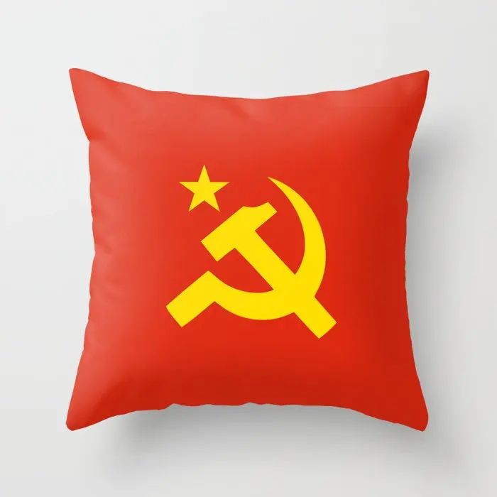 Communist Hammer & Sickle & Star Pillowcase Decorative Cushion For Sofa Printed Pillow Chair Car Cushion Cover Home Decoration