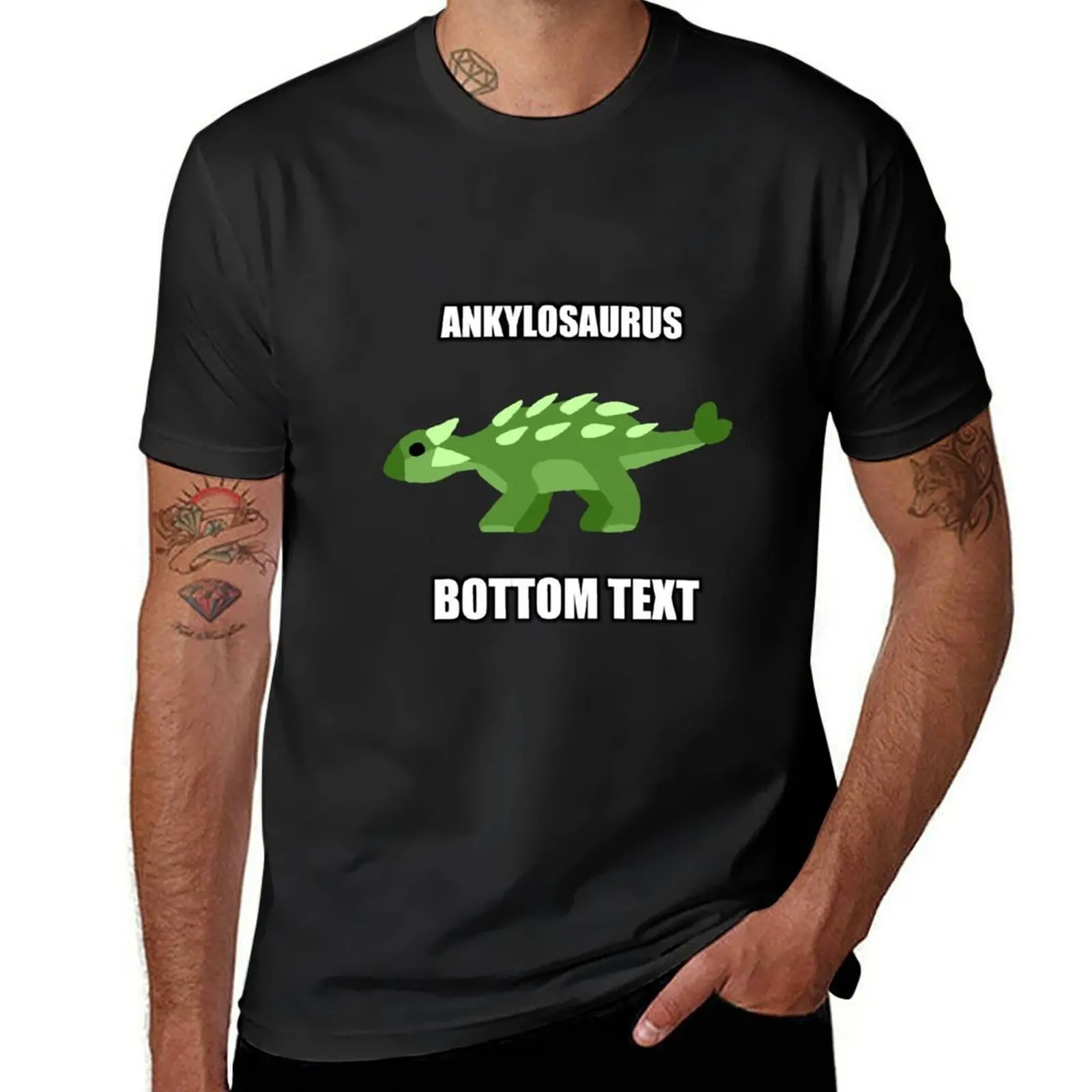 ankylosaurus..... bottom text T-Shirt vintage Blouse mens t shirt graphic