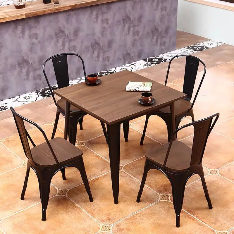 Dining Room Kitchen Metal Chair Dining Room Bar Stackable Chair Metal Indoor Outdoor Chair Metal Backrest Chair Tin Chair