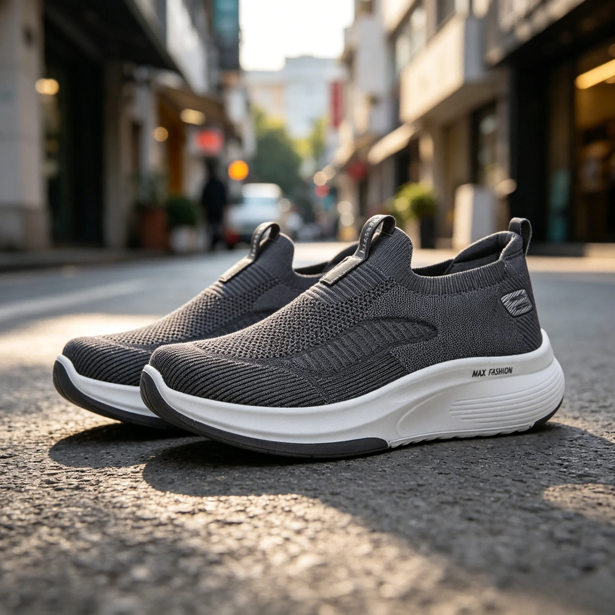 

Men's Mesh Slip-On Walking Shoes Thick Sole Breathable Comfortable Casual Sneakers Durable Footwear For Daily Outdoor Wear