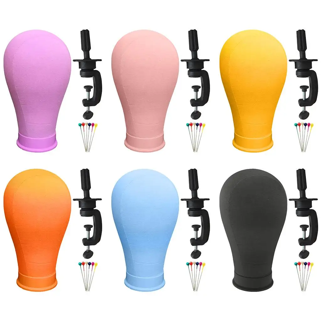 22 inch Canvas Block Head Mannequin Head, Canvas Wig Block Head, Styling Head