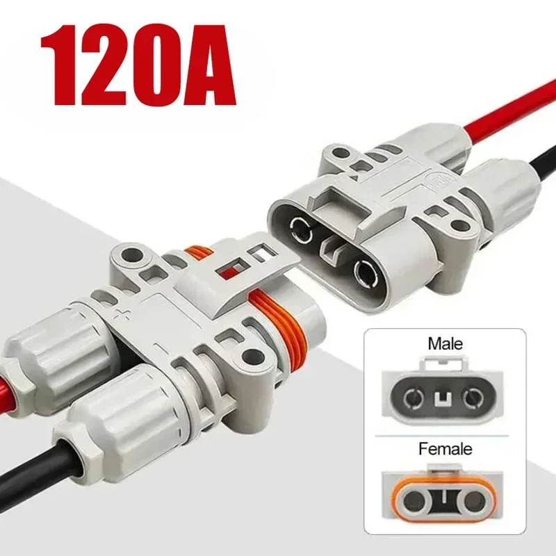 120A 1200V Waterproof Male Female Connector 10mm2 Big Current Parking Air Conditioner Plug Electric Forklift Generator Connector