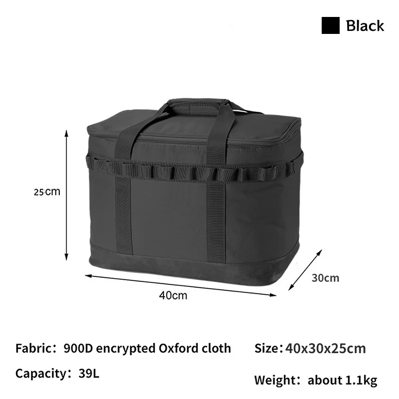 Large Camping Storage Bag Picnic Basket Gas Stove Gas Canister Pot Storage Bag Outdoor Tool Storage Travel Bags Camping Supplies