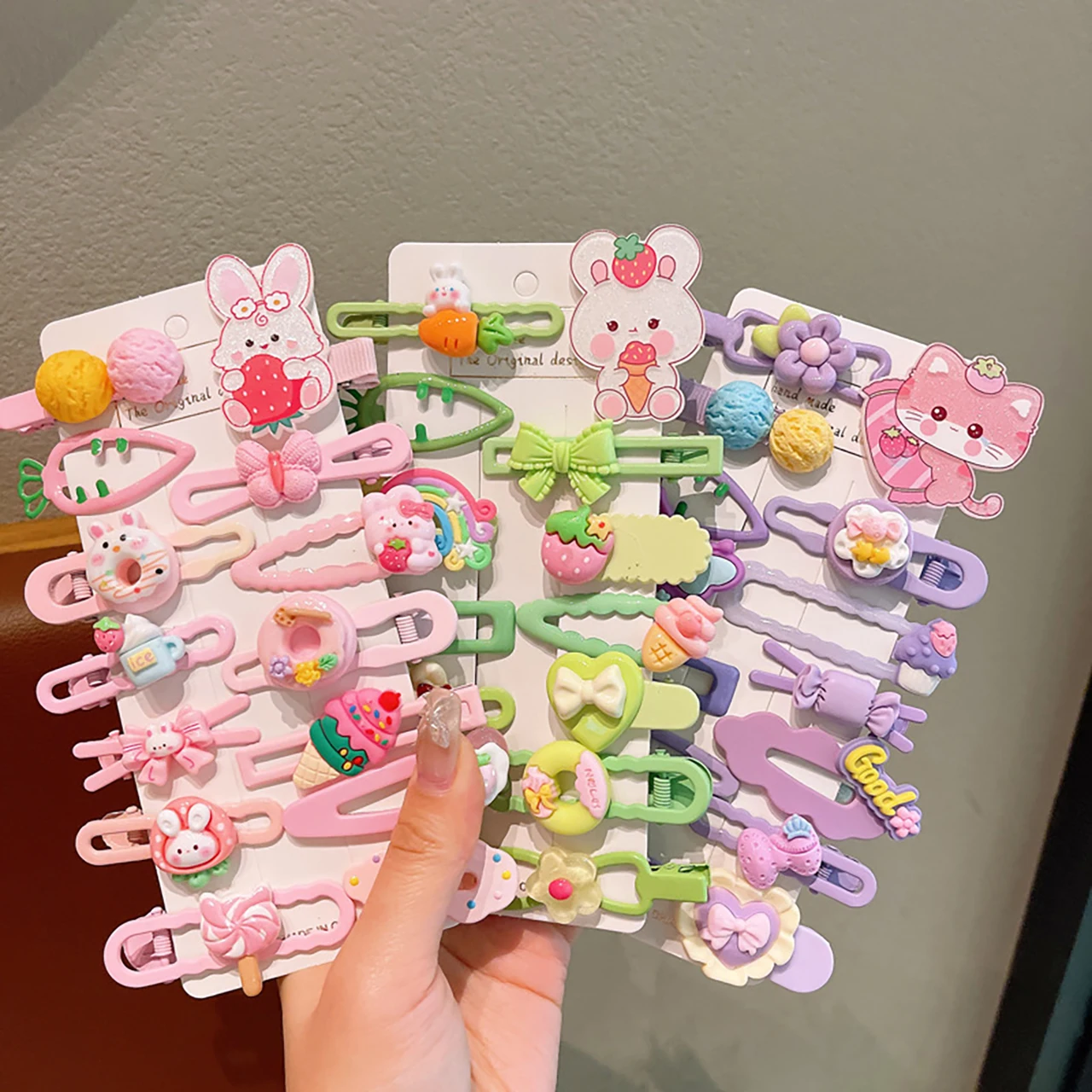 

14Pcs Kids Hair Clips Set Snap BB Clip Cute Bear Barrette No Harm Baby Hairpin Children Girl Headdress Hair Accessories Headwear