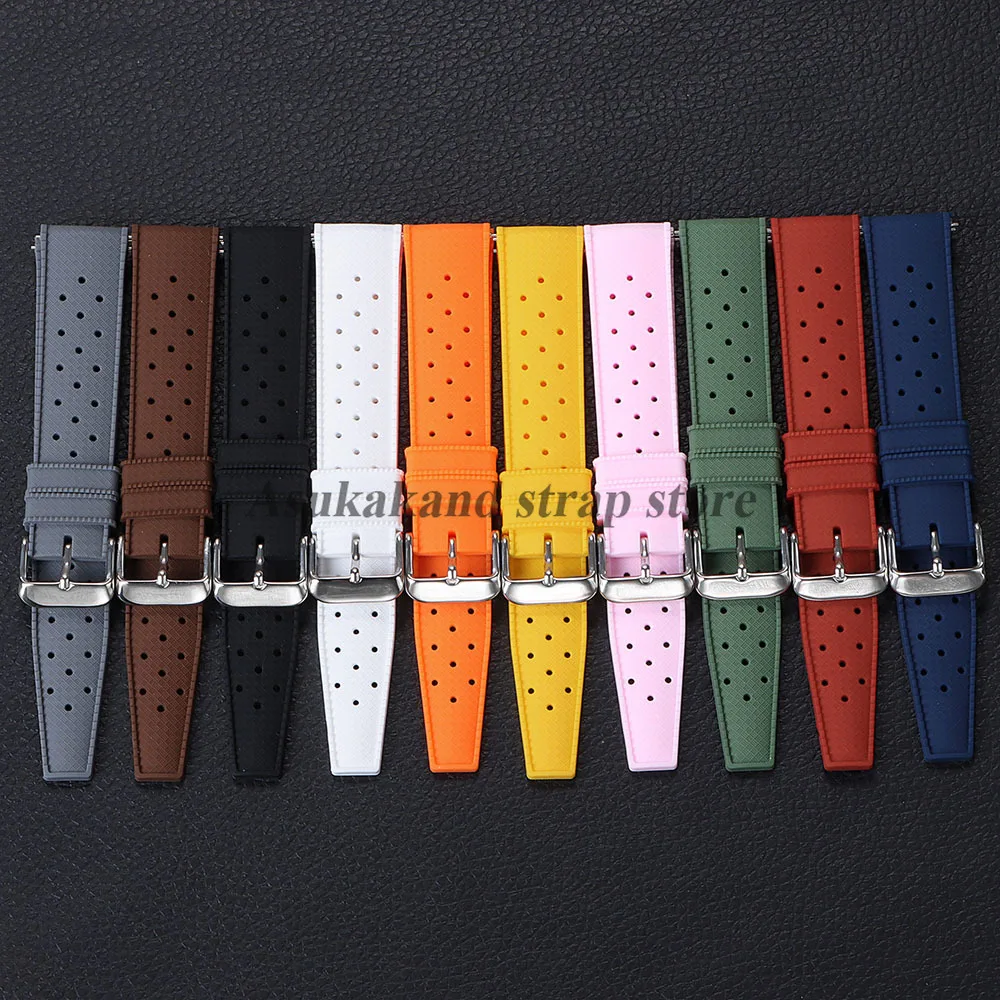 الإفراج السريع الاستوائية سيليكون حزام الساعات 18 مللي متر 20 مللي متر 22 مللي متر ل Seiko ل الأحفوري ل أوريس المطاط المعصم الفرقة الرجال سوار استبدال