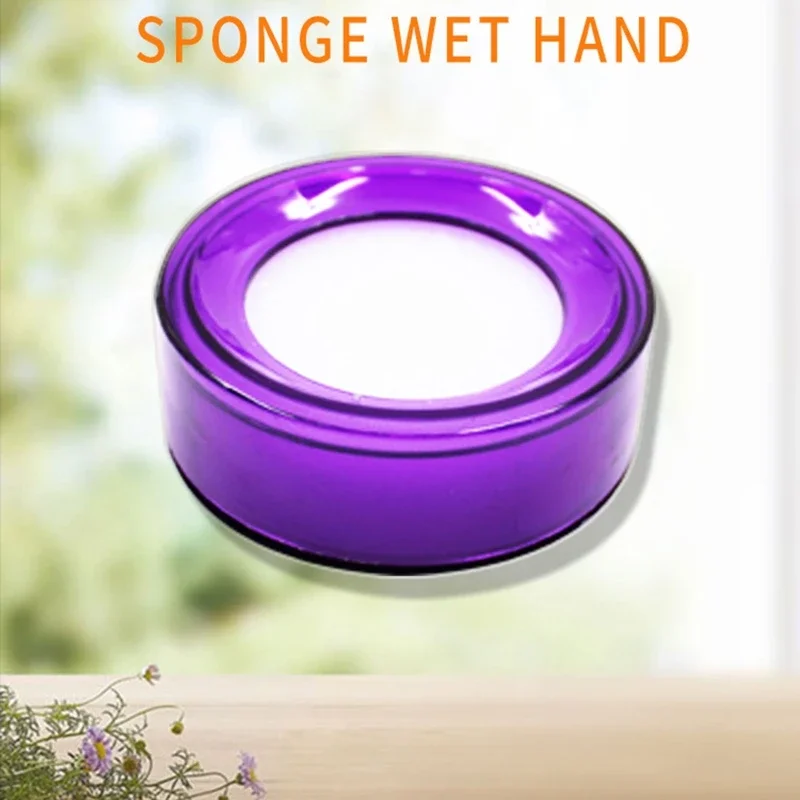 Office Desk Fingertip Moistener Round Wet Sponge Cup for Accountant Office Clerk Cashier Counting Papers Currency 55KC