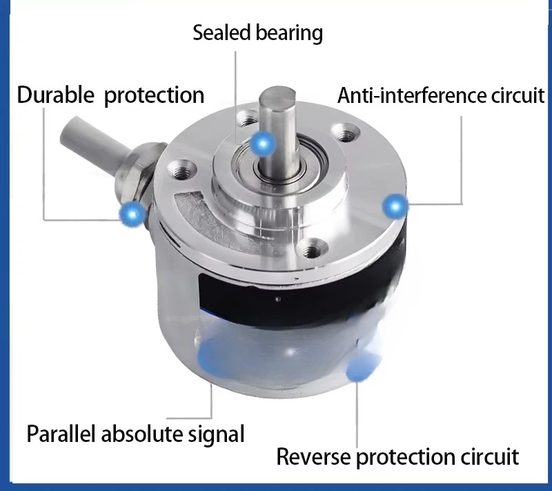 Absolute Rotary Encoder DC 5-24v Wide Voltage Power Supply 6mm Axis Optical Encoder 32 64 128 256 512 1024 2048 4096P/R