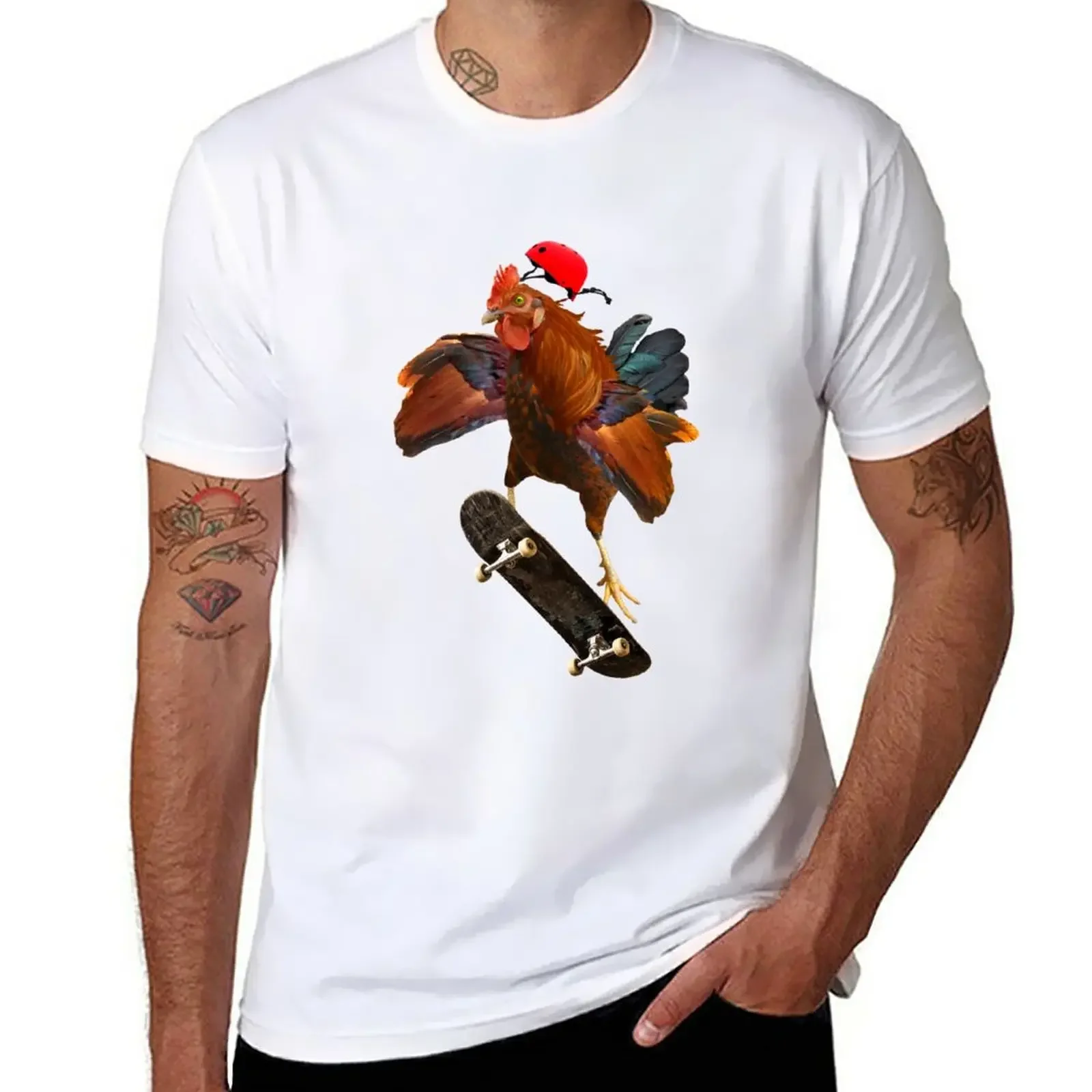 Rad Skateboarding Chicken T-Shirt sublime anime clothes anime new edition black t shirts for men