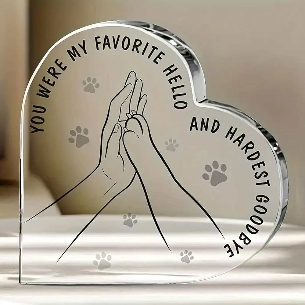 1pc Classic Style Acrylic Heart Plaque with 