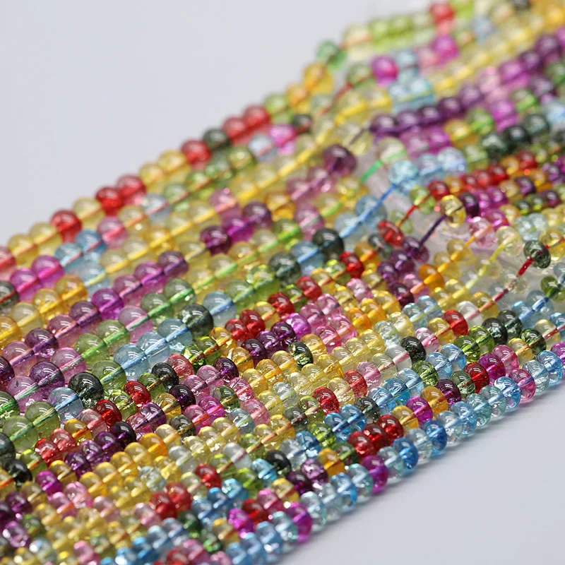 5x8mm 81pcs 7x10mm 52pcs Mixed Color Glass Bead Wheel Flat Round Loose Beads for Jwelry Making DIY