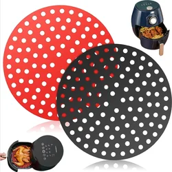 2Pcs Silicone Air Fryer Mat Liner Non-Stick Steamer Pad Baking Inner Liner Cooking Mat for Kitchen Accessories Round Square Tool