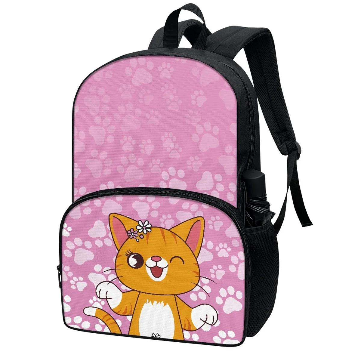 FORUDESIGNS Cartoon Cat Footprint Design Primary School Schoolbags Cute Lightweight Backpacks Waterproof Fashionable Bookbags