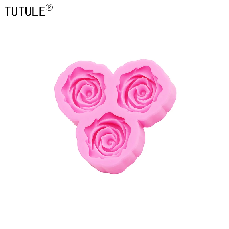 3D Rose floral Large Small Resin Accessories Silicone Molds DIY floral resin phone case head rope mold flower Chocolate Mold