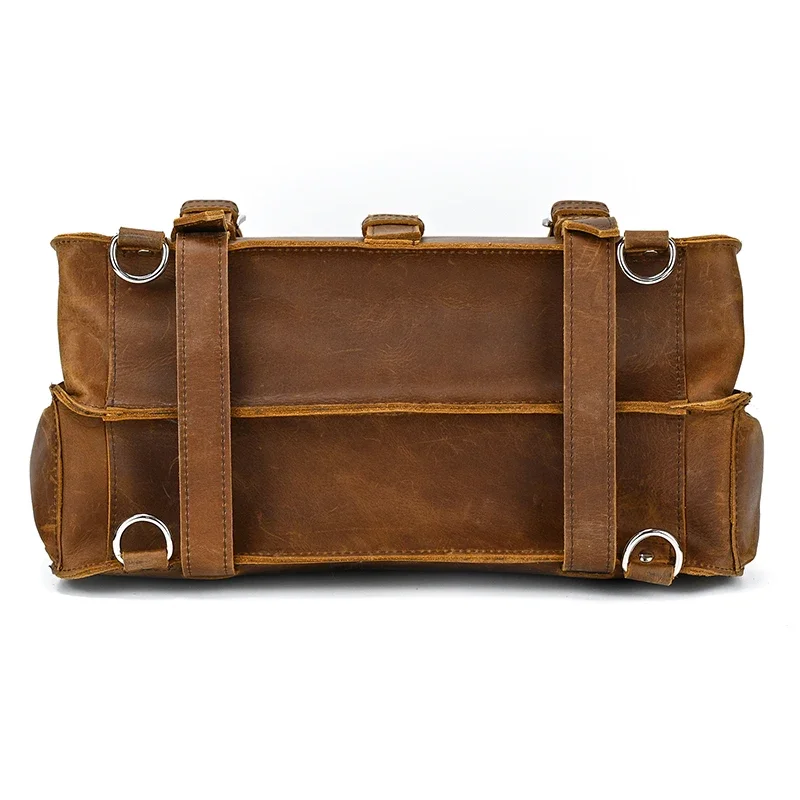 Valigetta in pelle vintage Borsa a tracolla da lavoro in vera pelle al 100% con coperchio Borsa per computer da 15,6 pollici Pelle di vitello solida