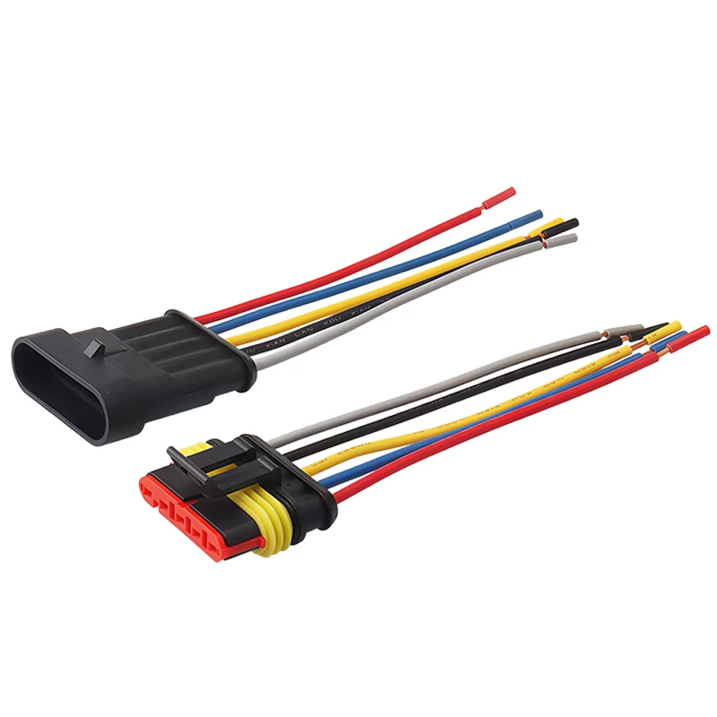 5Pin Waterproof AMP Automotive Connector 18AWG Male Female Plug Socket Wire Quick Disconnect Car Truck Motorcycle