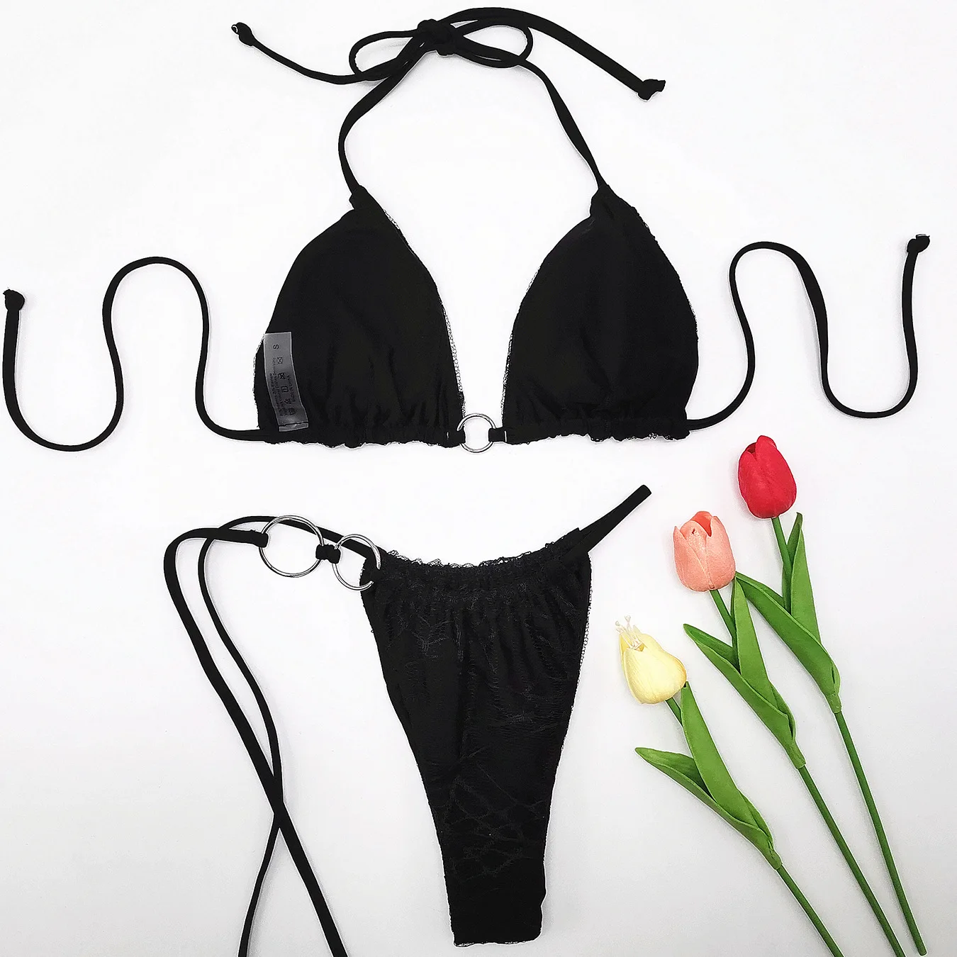 2025 Sexy Bandage Triangle Push-Up Bikini Set Women's Summer Beachwear Comfortable Fit Two-Piece Swimwear