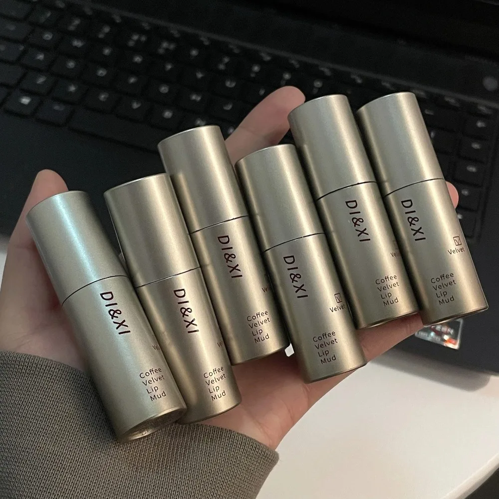 Non-Stick Cups Dark Brown Matte Lip Gloss Nude Brown Lips Waterproof Brown Lip Mud Lipsticks Tint Mud Lasting