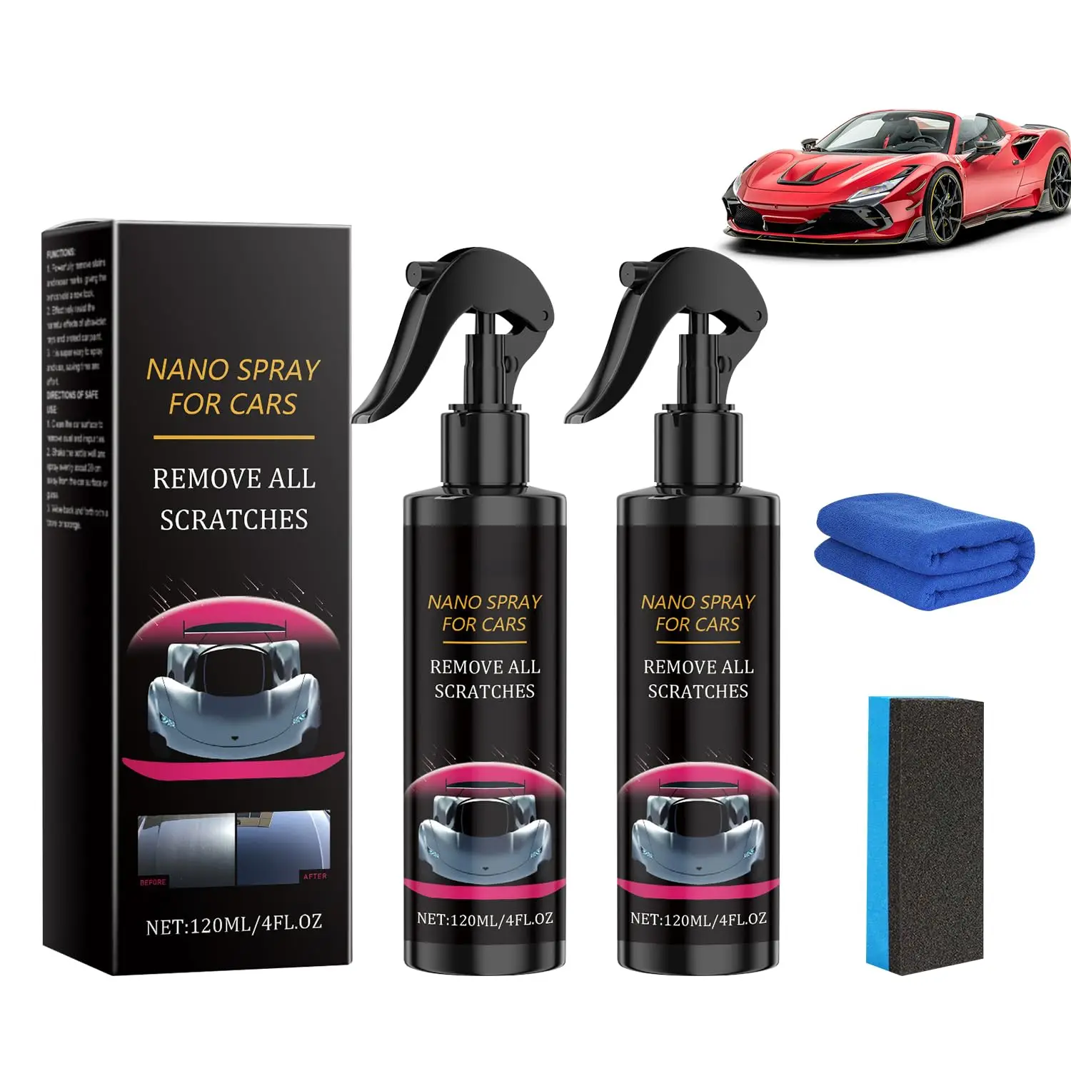 1-10PCS Car Nano Coating Spray Liquid Wax Polish Paint Sealant Water Repellent Protective Layer for Automotive Detailing Shine